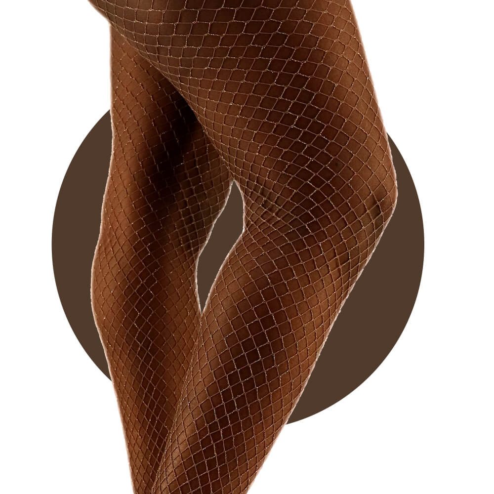 V-CUT GOLD GLITTER FISHNETS