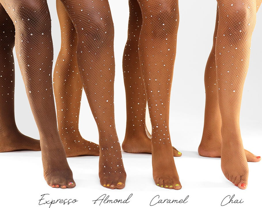 Four Colors of Rhinestone Fishnets