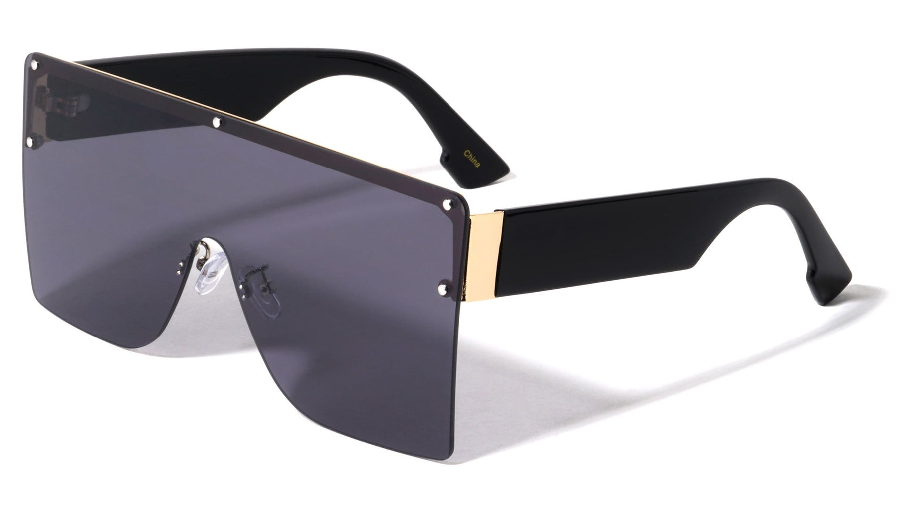 Rimless Flat Top Oversized Big Frame Shades