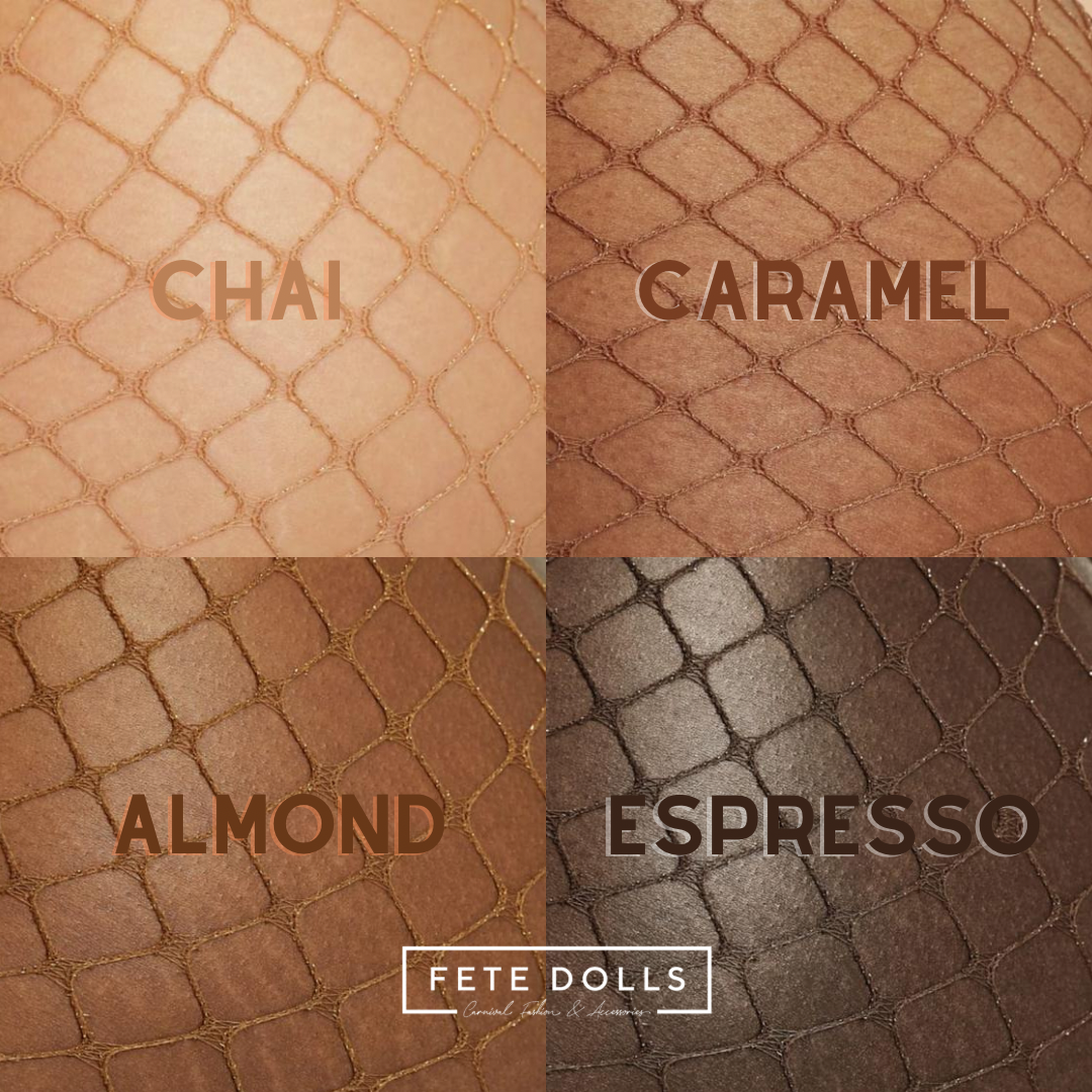 2 PAIRS LUXE GOLD GLITTER FISHNETS