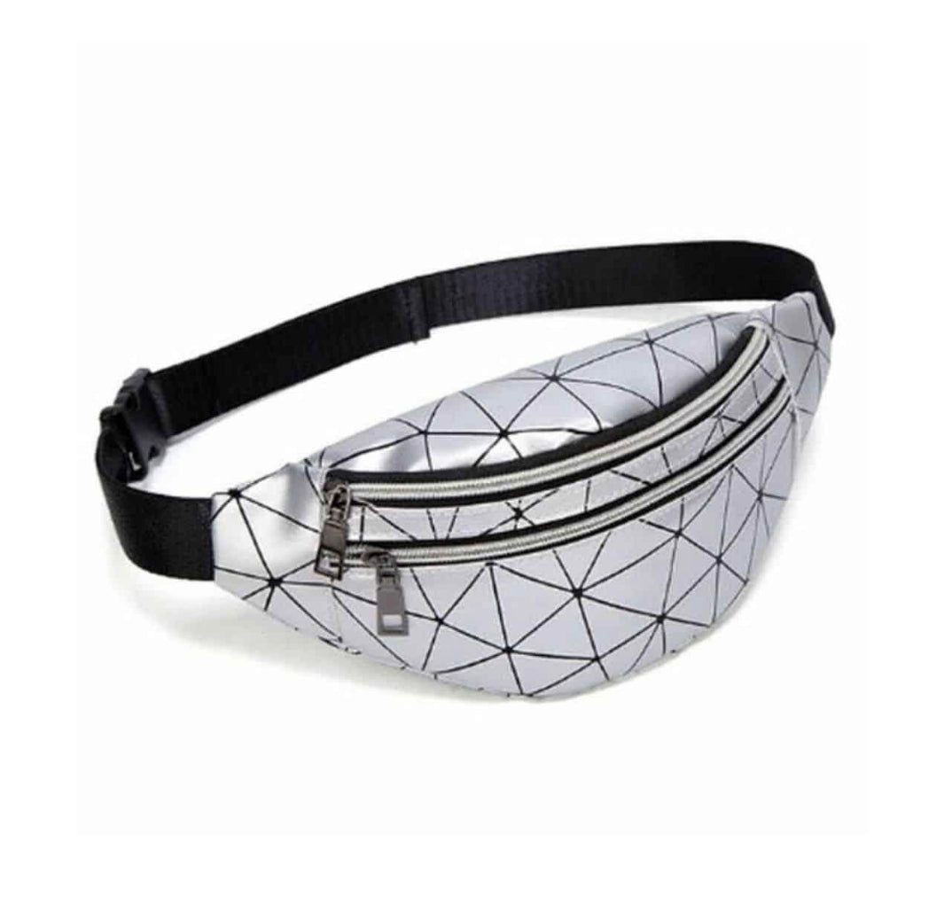 Holographic Waist Bag Ladies Silver Waist Bag Chest Phone Pocket Waist Bag