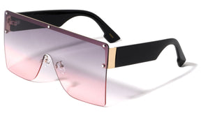 Rimless Flat Top Oversized Big Frame Shades