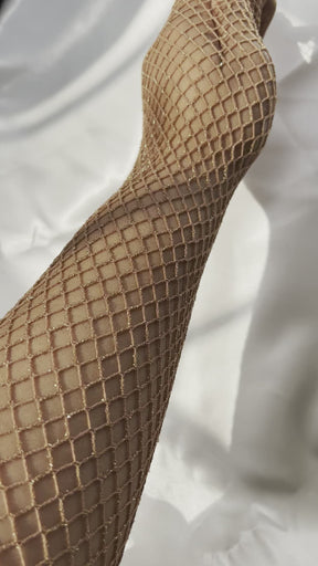 LUXE GOLD GLITTER FISHNETS